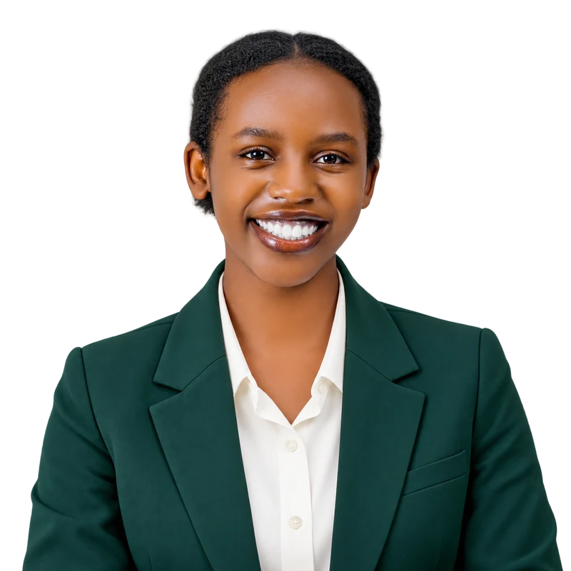 An anka partner wearing a green business blazer.